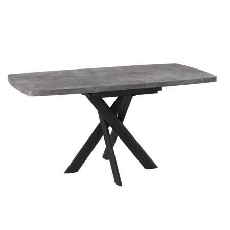 Стол LEONEL-110, раздвижной 110(145)х80, ДЫМЧАТАЯ КЕРАМИКА/ЧЕРНЫЙ LEONEL 110